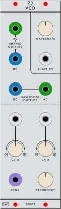 Serge Module CGS507 Serge 73 VCO Panel from Loudest Warning