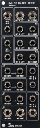 Eurorack Module ADDAC814 6x6 Stereo Matrix Mixer - Jacks from ADDAC System