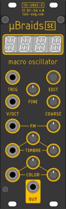 Eurorack Module  µBraids SE (uBraids, microBraids) [Rev E, Black] from Tall Dog