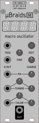 Eurorack Module  µBraids SE (uBraids, microBraids) [Rev E, Silver] from Tall Dog