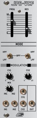 Eurorack Module JP6-VCF Aluminum Panel from G-Storm Electro