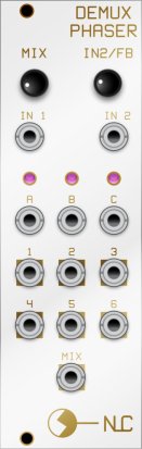 Eurorack Module Demux Phaser white panel from Nonlinearcircuits
