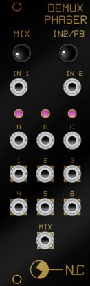 Eurorack Module Demux Phaser black panel from Nonlinearcircuits