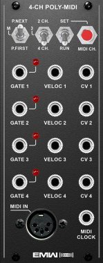 Eurorack Module 4-CH POLY-MIDI from EMW