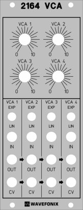 Eurorack Module 2164 Quad VCA from Wavefonix