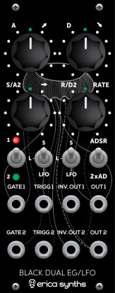 Eurorack Module Black Dual EG/LFO from Erica Synths