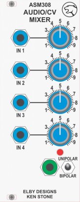 Eurorack Module ASM308 - Audio/CV Mixer from Elby Designs