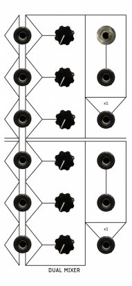 Serge Module Dual Slim Mixer from Prism Circuits