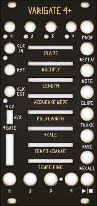 Eurorack Module Varigate 4+ Black & Gold Panel from Other/unknown