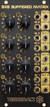 Eurorack Module 8x8 Buffered Matrix, black knobs from Tesseract Modular