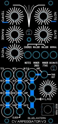 Eurorack Module CV Arpeggiator V3 Black from Blue Lantern Modules