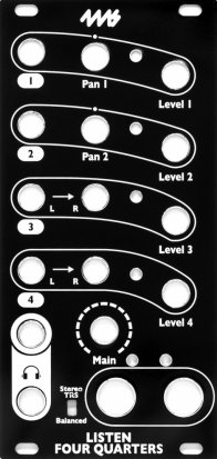 Eurorack Module  Listen 4Q Faceplate - Black from 4ms Company