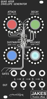 Eurorack Module JCS Quad ADSR Envelope Generator from Jake's Custom Shop