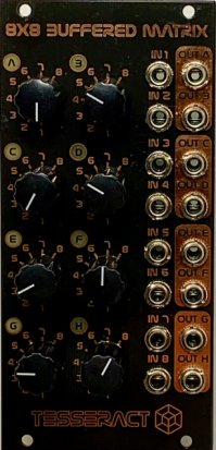 Eurorack Module 8x8 Buffered Matrix, black knobs from Tesseract Modular