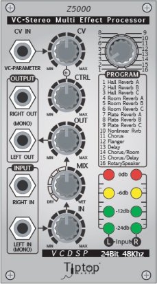 Eurorack Module Z5000 Voltage Controlled Stereo Multi Effect Processor from Tiptop Audio