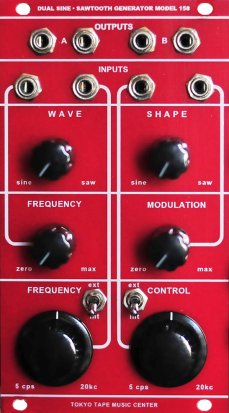 Eurorack Module Dual Sine Sawtooth Generator Model 158 REV2.0 RED from Tokyo Tape Music Center