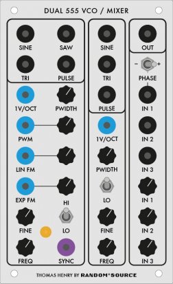 Serge Module DUAL 555 VCO / MIXER from Random*Source