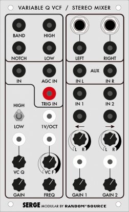 Serge Module VARIABLE Q FILTER / R*S STEREO MIXER from Random*Source