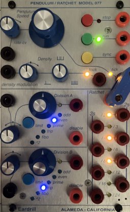 Buchla Module Pendulum / Ratchet Model 077 W/Rogan Knobs from EarDrill