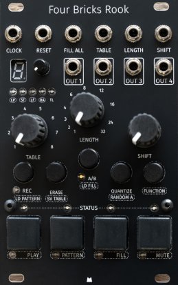 Eurorack Module Four Bricks Rook - Shakmat - Black Panel from Mörk Modules