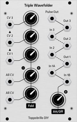 Eurorack Module Toppobrillo Triple Wavefolder DIY (TWF) from Grayscale