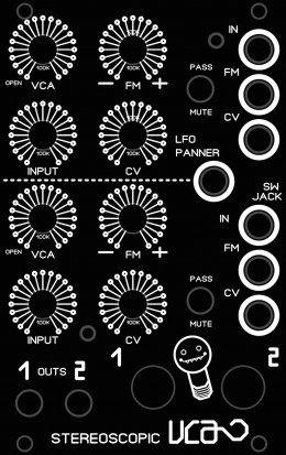 Eurorack Module Stereoscopic Duo VCA from Blue Lantern Modules