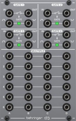 Eurorack Module SYSTEM 100 173 QUAD SIGNAL GATE/ PATCH BAY from Behringer