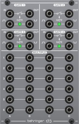 Eurorack Module SYSTEM 100 173 QUAD SIGNAL GATE/ PATCH BAY from Behringer