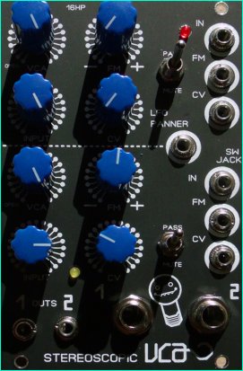 Eurorack Module Stereoscopic Duo VCA from Blue Lantern Modules