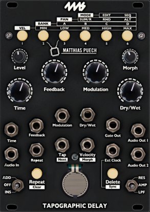 Eurorack Module Tapographic Delay - Black Panel  from 4ms Company