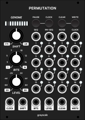 Eurorack Module Permutation (18hp black) from Grayscale