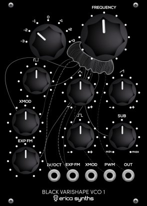 Eurorack Module Black Varishape VCO 1 from Erica Synths