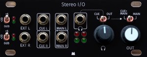 Eurorack Module Stereo I/O 1U - Black Panel from Mörk Modules