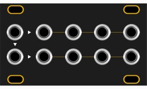 Eurorack Module Dusty Clouds - Buff Mult 1U Matte Black / Gold panel from Other/unknown