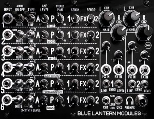 Eurorack Module BMX 6Channel Stereo Mixer from Blue Lantern Modules