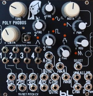 Eurorack Module Poly Phobos 4 VCO from Blue Lantern Modules