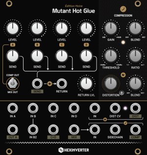 Eurorack Module Mutant Hot Glue from Hexinverter Électronique