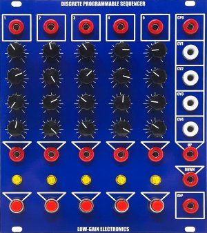 Serge Module Discrete Programmable Sequencer from Low-Gain Electronics