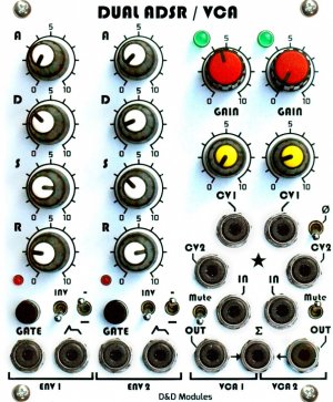 Eurorack Module Dual ADSR / VCA from D&D Modules