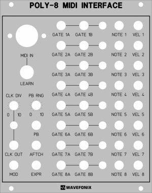 Eurorack Module Poly-8 MIDI to CV Converter from Wavefonix