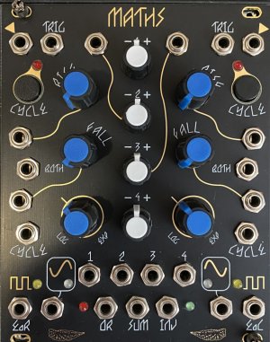 Eurorack Module Black & Gold Maths Panel from Modular Maculata