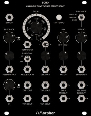 Eurorack Module Echo - Analogue Quad Tap BBD Stereo Delay from Morphor