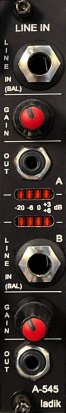 Eurorack Module A-545 2ch balanced line inputs from Ladik