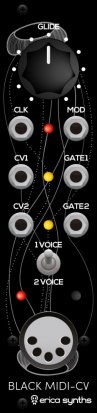 Eurorack Module Black Midi-CV from Erica Synths