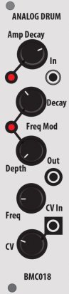 Eurorack Module Analog Drum (6 hp panel) from Barton Musical Circuits