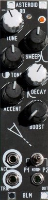 Eurorack Module Accent Asteroid Bass Drum from Blue Lantern Modules