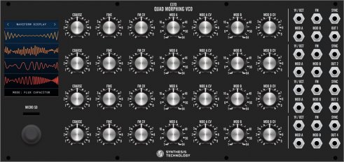 Eurorack Module E370 Quad Morphing VCO (black panel) from Synthesis Technology