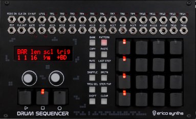 Eurorack Module Drum Sequencer with Black Keys from Erica Synths