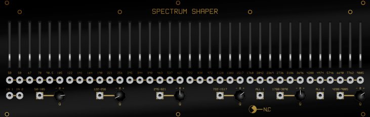 Eurorack Module Spectrum Shaper black panel from Nonlinearcircuits
